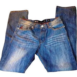 Men’s dark blue denim Cross Hatch Black Label Princed Jeans 34L NEW